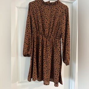 SHEIN Brown Dress with Black Spots